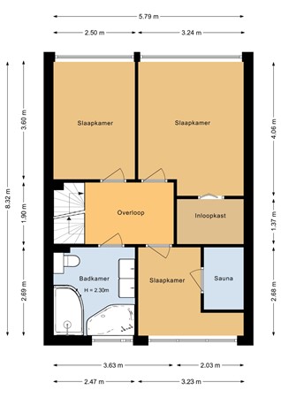 Floorplan - Dopperstraat 187, 3752 JE Bunschoten-Spakenburg